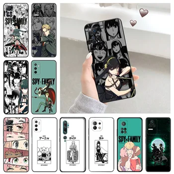 Black Matte Phone Case for Redmi 10A 12C 9A 9I Note 9 10 Lite 10S 9S 11S 11 Pro 5G Xiaomi 9T 10C Spy × Family Manga Soft Cover