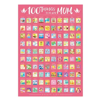 100 datų Nubraukiamas plakatas Nubraukiamas 100 dalykų, kuriuos reikia padaryti Plakatas Nešiojamas 100 dalykų, kuriuos reikia padaryti su mama Nubraukti plakato gimtadienį