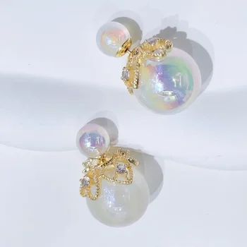 Lengvi prabangūs undinės sugulovės perlų auskarai Madingi ir elegantiško stiliaus auskarai Paprasti nauji universalūs moteriški auskarai