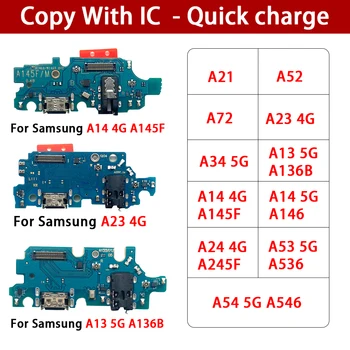 Įkroviklio plokštės įkrovimo lankstus laidas Samsung A54 A53 A72 A52 A24 A34 A23 A21 A13 A14 4G 5G A136B A145F A245F A146P A536 A546B Nuotrauka 1