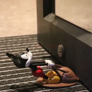 Disney Kawaii Juokingi peliuko Mikio durų kamščiai Kūrybingi daugkartinio naudojimo vėjui atsparūs namai Apsauga nuo susidūrimo Durų blokatoriai Namų dekoro žaislai Nuotrauka 5