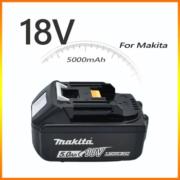 100% Originalus 18V Makita 18V 5.0Ah įkraunamas elektrinių įrankių akumuliatorius su LED ličio jonų keitimu LXT BL1860B BL1860 BL1850 Nuotrauka 1