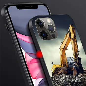 Kasimo mašinos Buldozeris Vyras Juoda Telefono dėklas Apple iPhone 14 12 13 Mini 11 Pro Max XR 7 8 + SE 2020 XS 6 6s Plus 5 5s Nuotrauka 1
